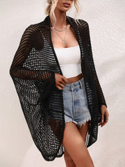Openwork Longline Cover Up- 2 Colors (Black, White)