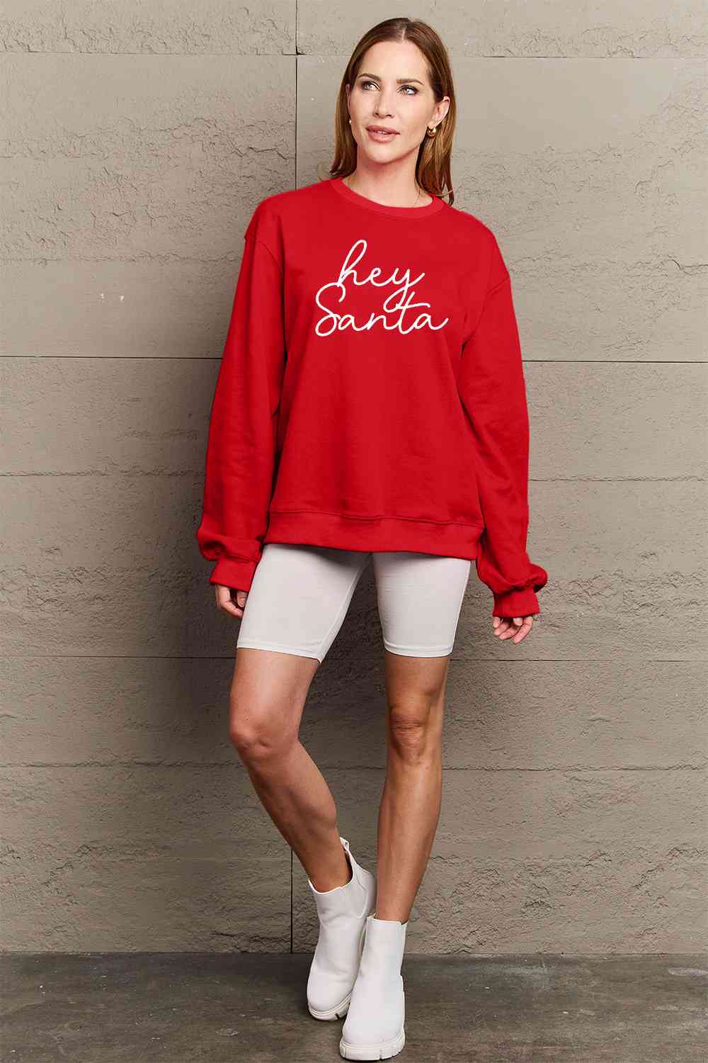 Hey Santa Sweatshirt- 3 Colors (Red, Black, Taupe)