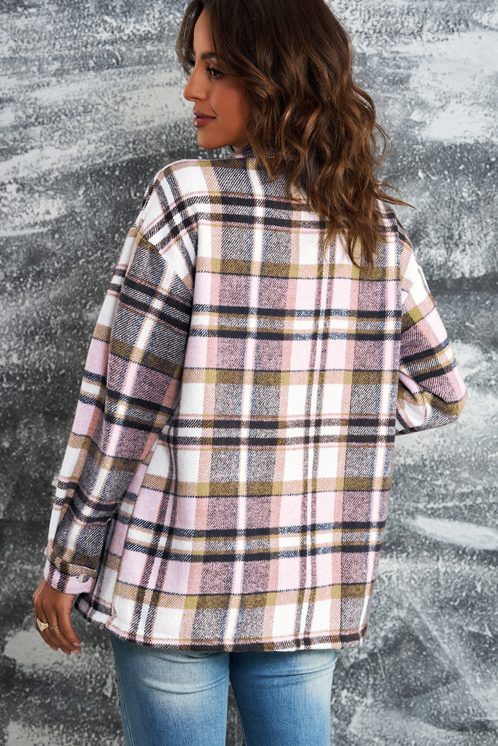 Let's Talk Plaid Jacket- 4 Colors (Pink, Red, Khaki, Blue)