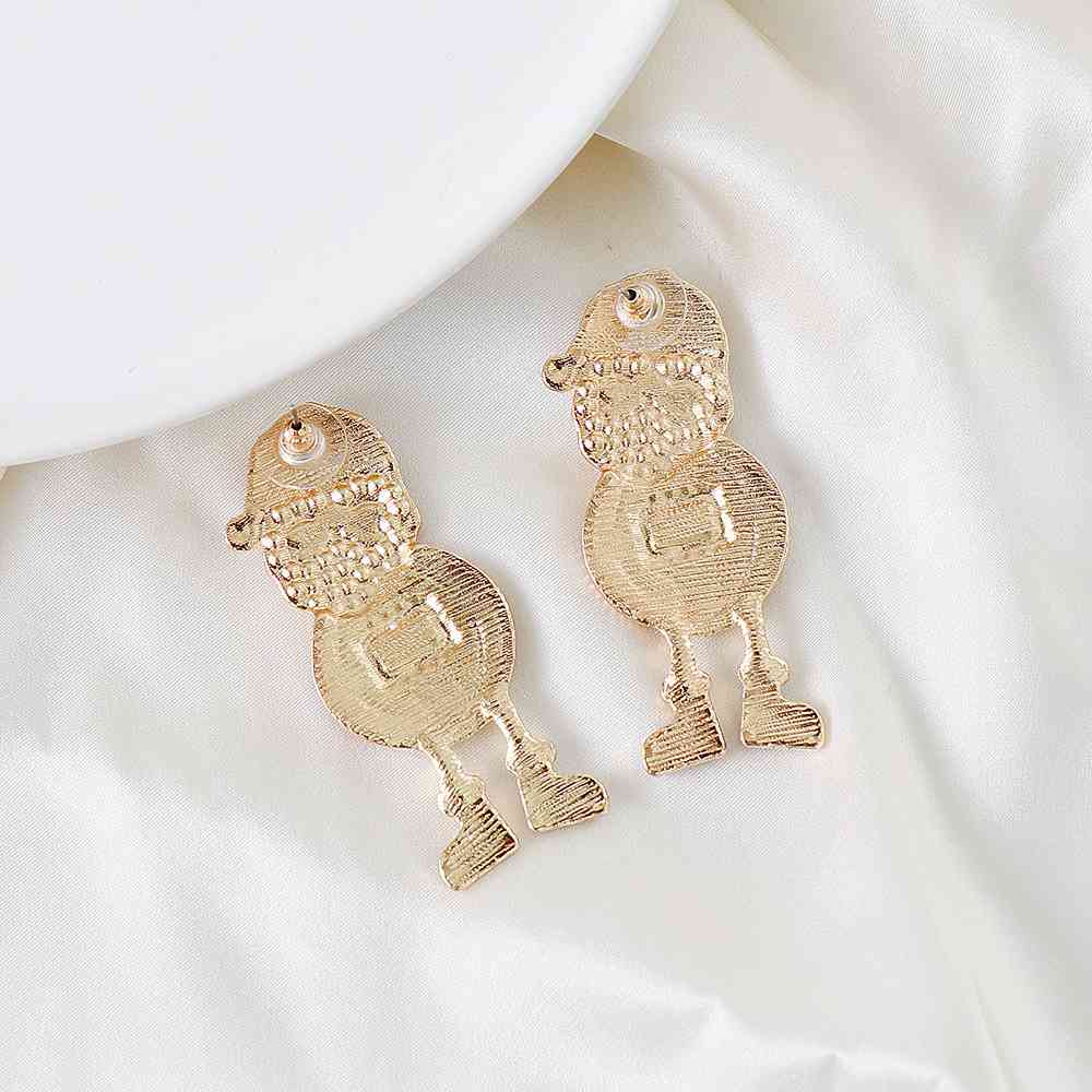 Rhinestone Santa Earrings