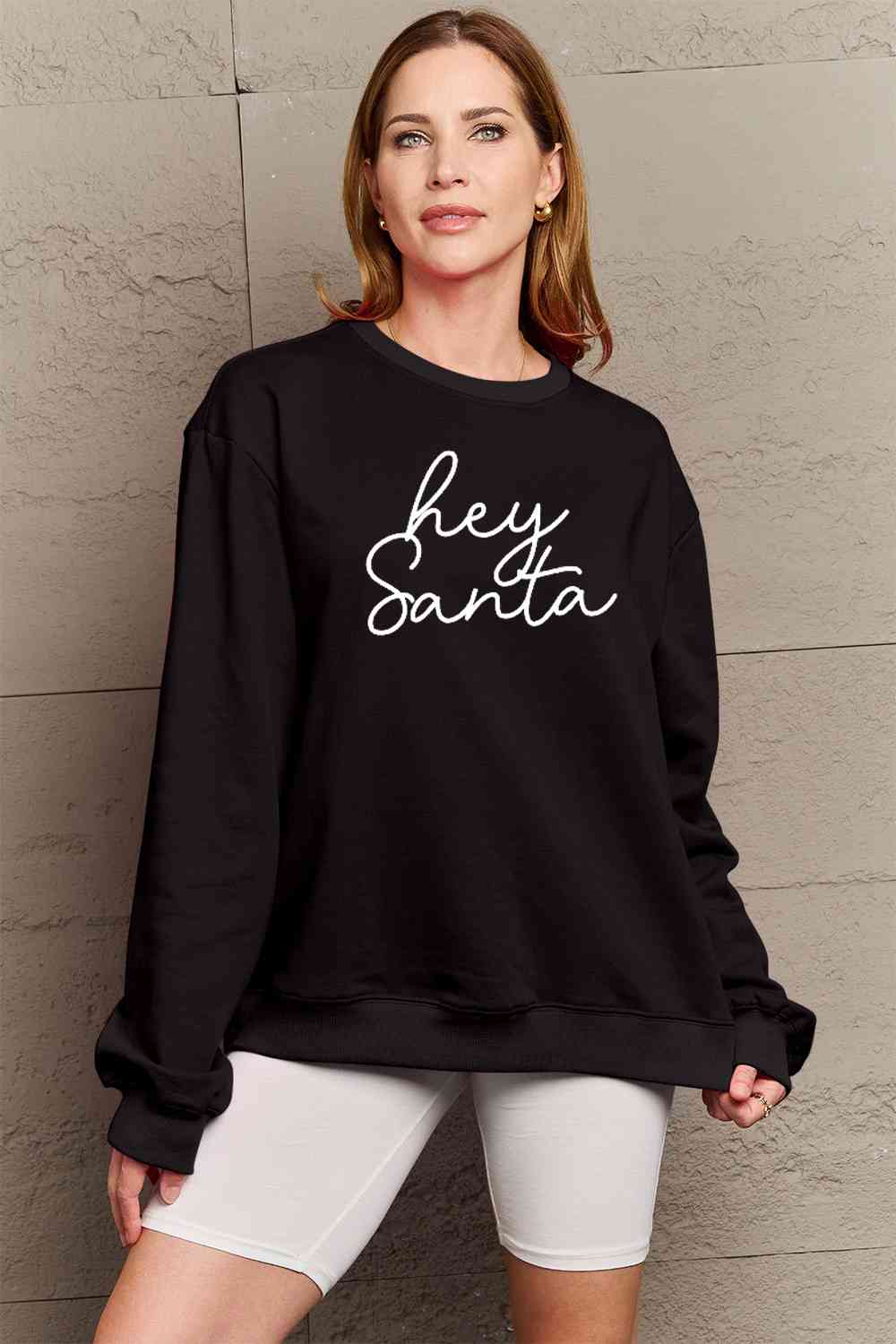 Hey Santa Sweatshirt- 3 Colors (Red, Black, Taupe)