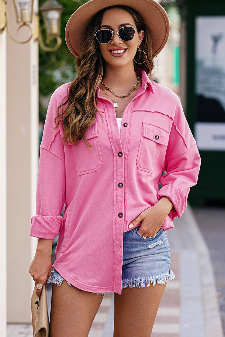 Spring Shacket- 4 Colors (Green, Pink, Orange, Blue)