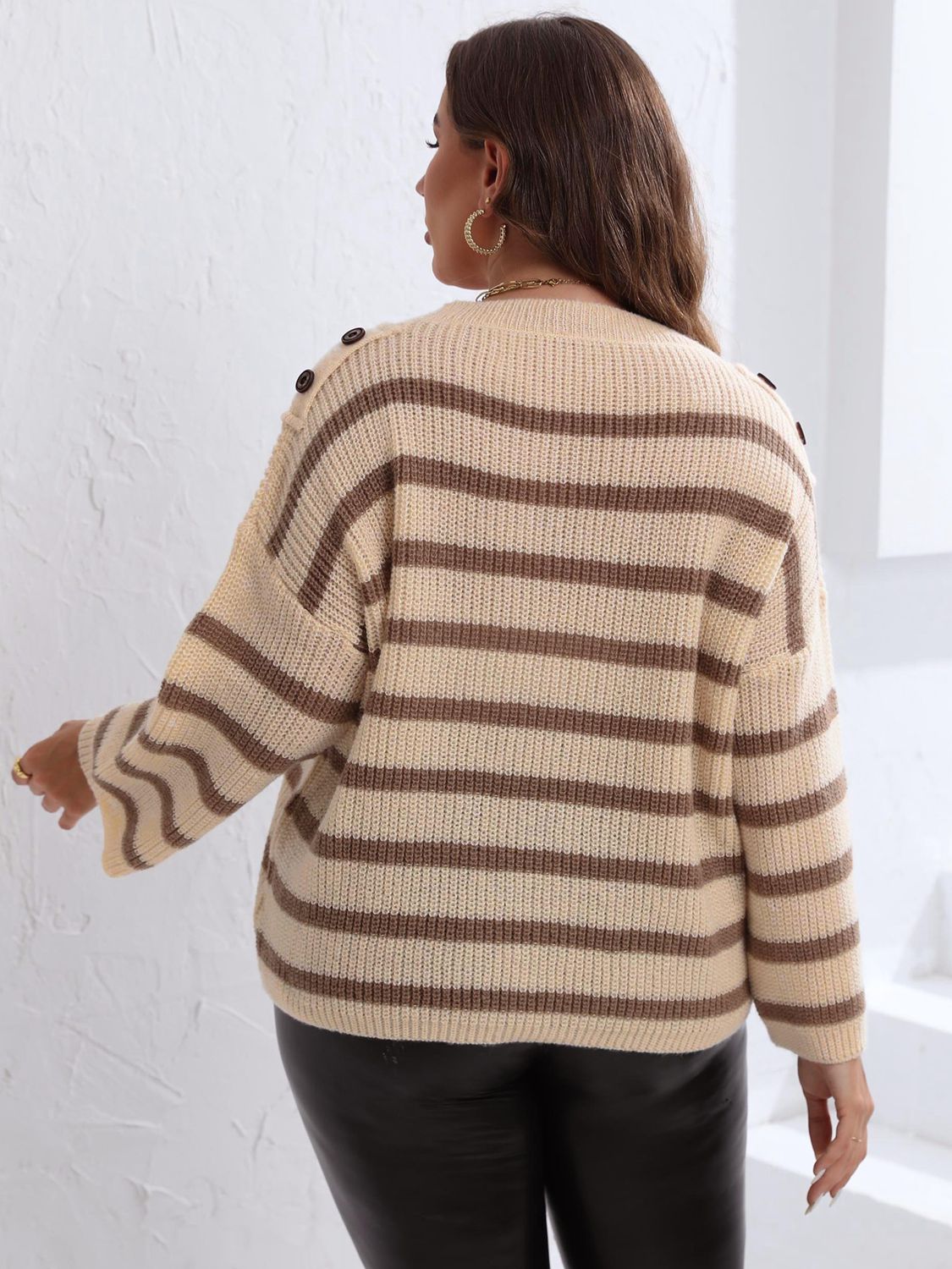 Striped Dropped Shoulder Sweater