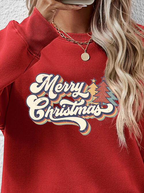 Merry Christmas Sweatshirt- 9 Colors (Blush, Charcoal, Deep Red, Mauve, Dusty Blue, Sage, Green, French Blue, Pumpkin)