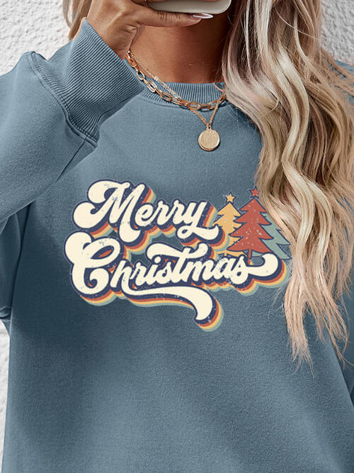 Merry Christmas Sweatshirt- 9 Colors (Blush, Charcoal, Deep Red, Mauve, Dusty Blue, Sage, Green, French Blue, Pumpkin)