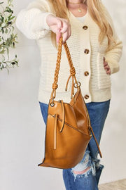Zipper Detail Shoulder Bag with Pouch