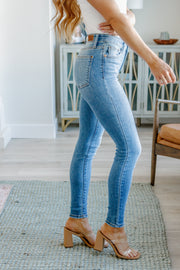 The Jody- Judy Blue Denim- Mid Rise Vintage Skinny Jeans