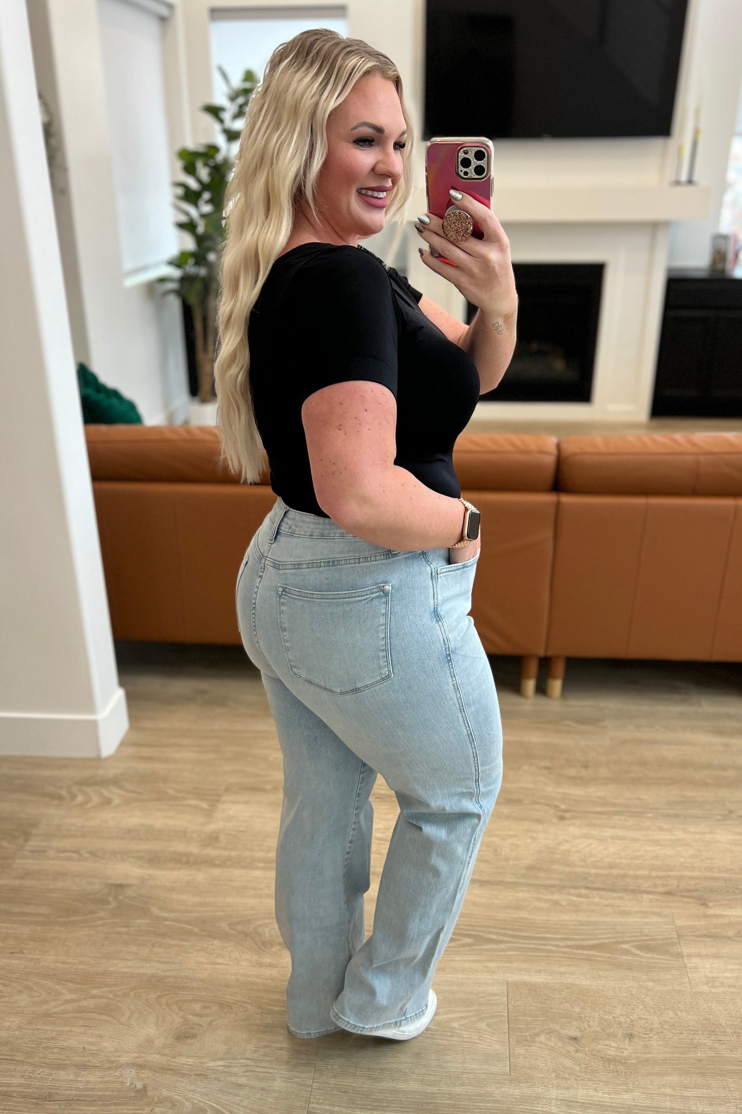 The Beth- Tummy Control Vintage Wash Judy Blue Straight Jeans