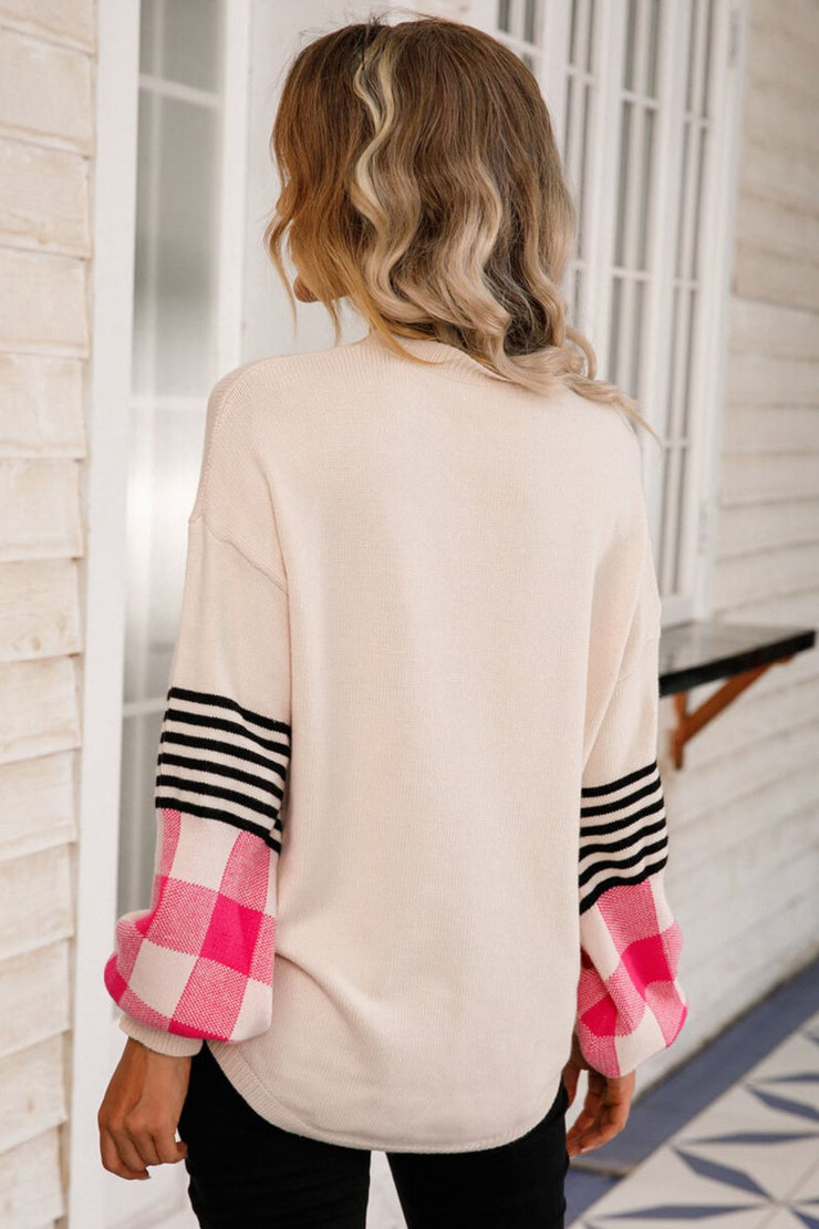 Plaid for the Season Pullover- 3 Colors (Black, Gray, Beige)