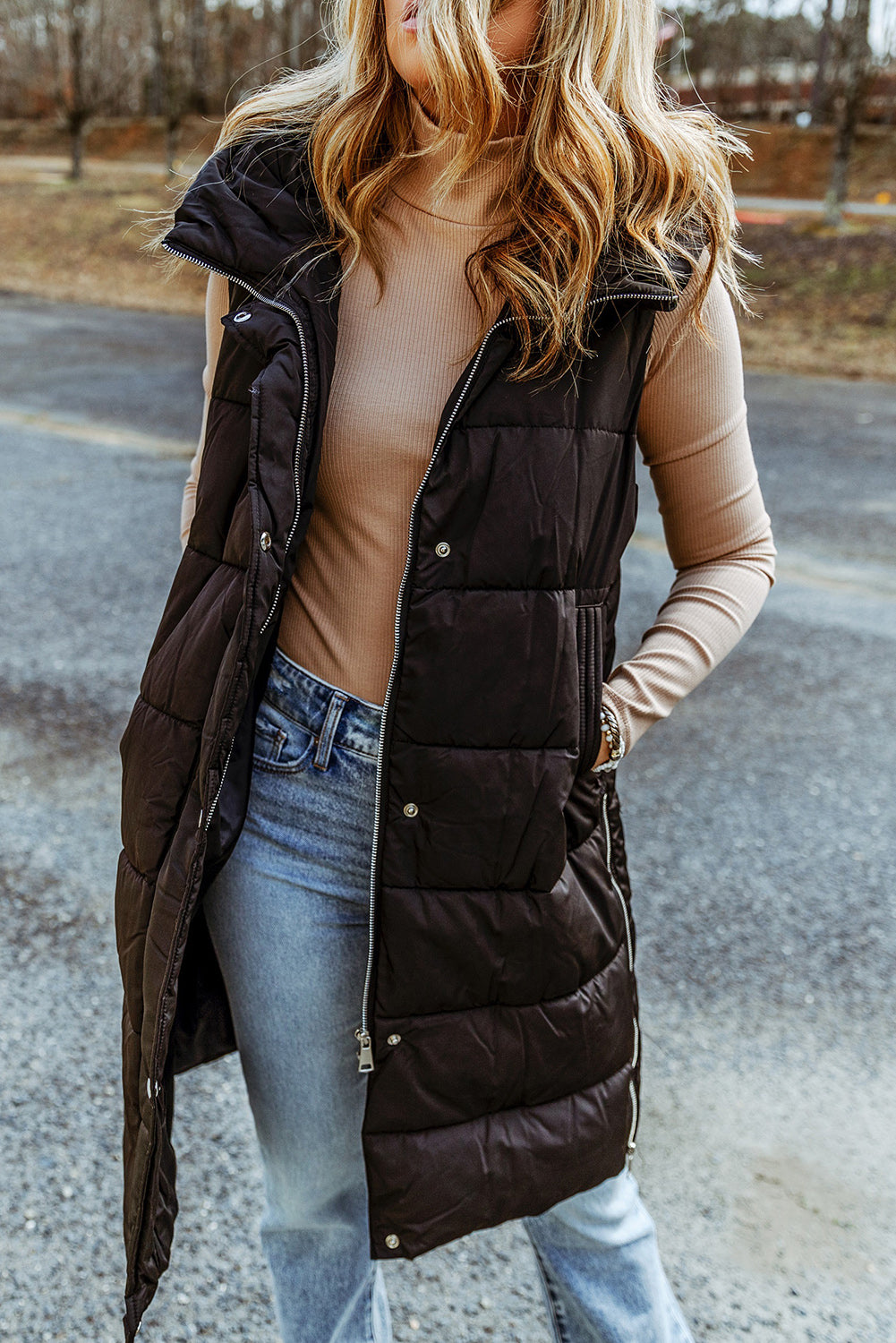 Fall and Forever Hooded Puffer Vest- 5 Colors (Black, Green, Charcoal, Chestnut, Plum)