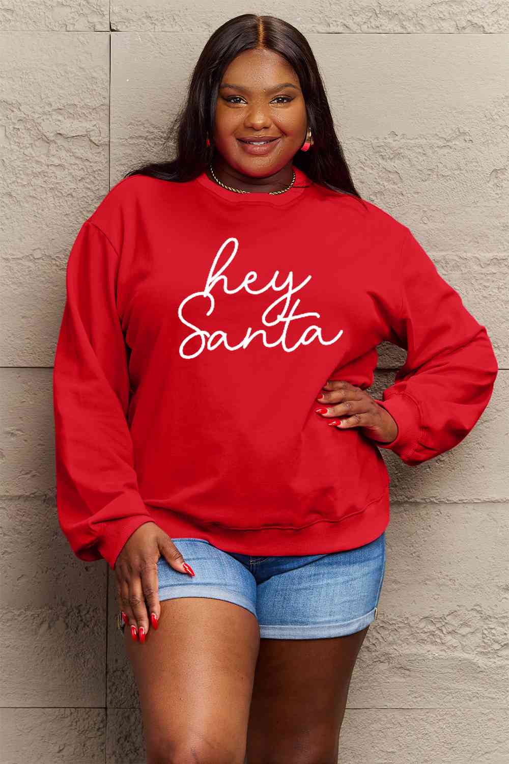 Hey Santa Sweatshirt- 3 Colors (Red, Black, Taupe)