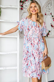 Tiered and Telling Dress- Blush Pink