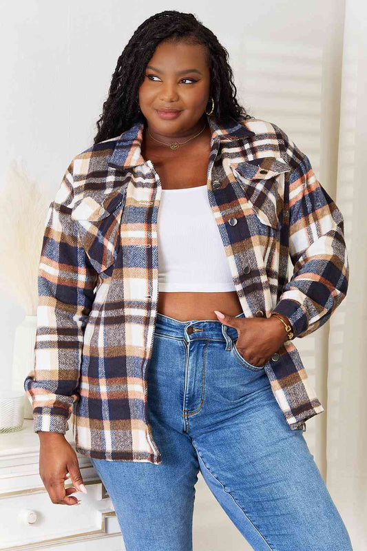 Navy Pumpkin Plaid Jacket