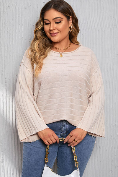 Round Neck Exposed Seam T-Shirt