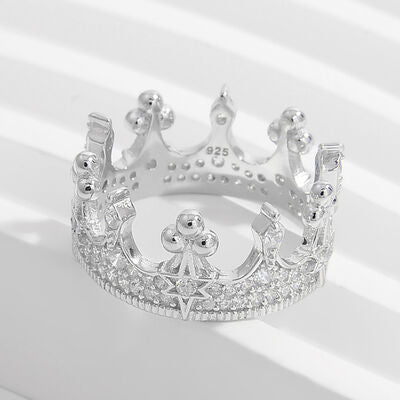 .925 Sterling Silver Crown Ring