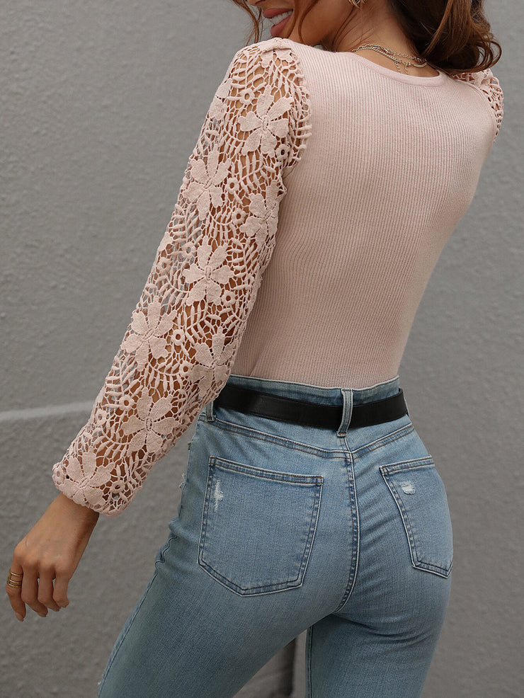 Embrace the Lace Top- 6 Colors (Wine, Black, White, Gray, Green, Cream)