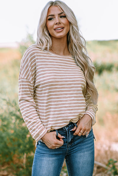 Bring On The Stripes Top- Mauve