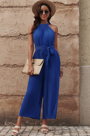 Belted Babe Jumpsuit- 3 Colors (Green, Royal Blue, Pink)