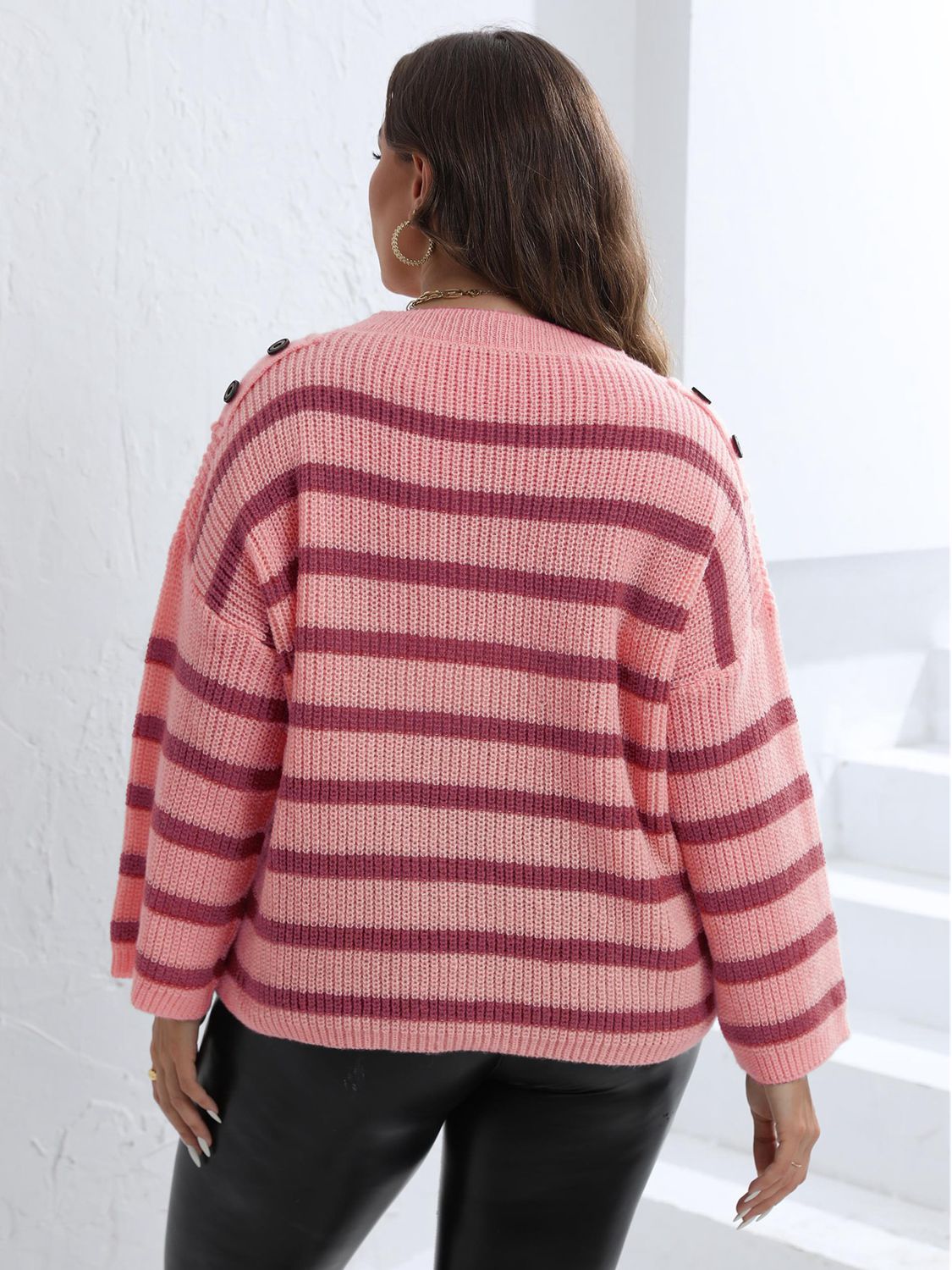 Striped Dropped Shoulder Sweater