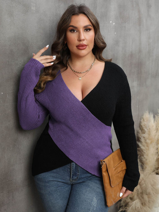 Two-Toned for the Weather Sweater- 3 Colors (Violet, Camel, Charcoal)