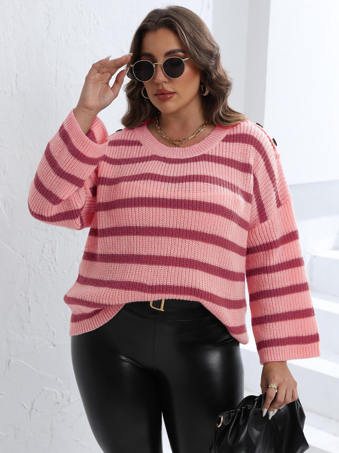 Striped Dropped Shoulder Sweater