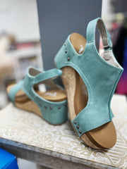 Sweet Suede Sandals- Turquoise